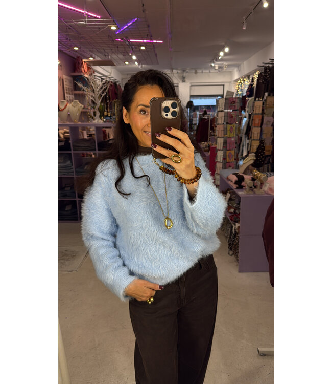 May Fluffy Knit- Blue