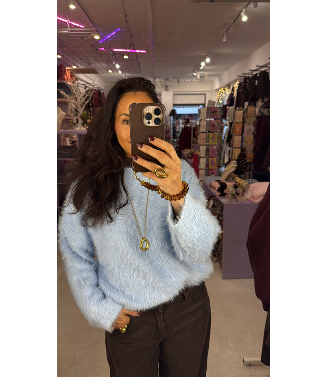 May Fluffy Knit- Blue