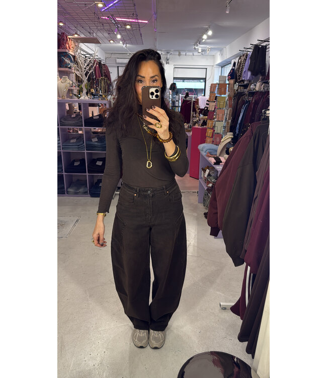 Susie Balloon Pocket Side jeans - Brown