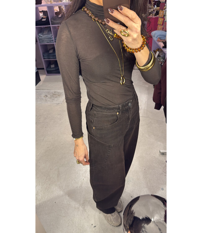 Susie Balloon Pocket Side jeans - Brown