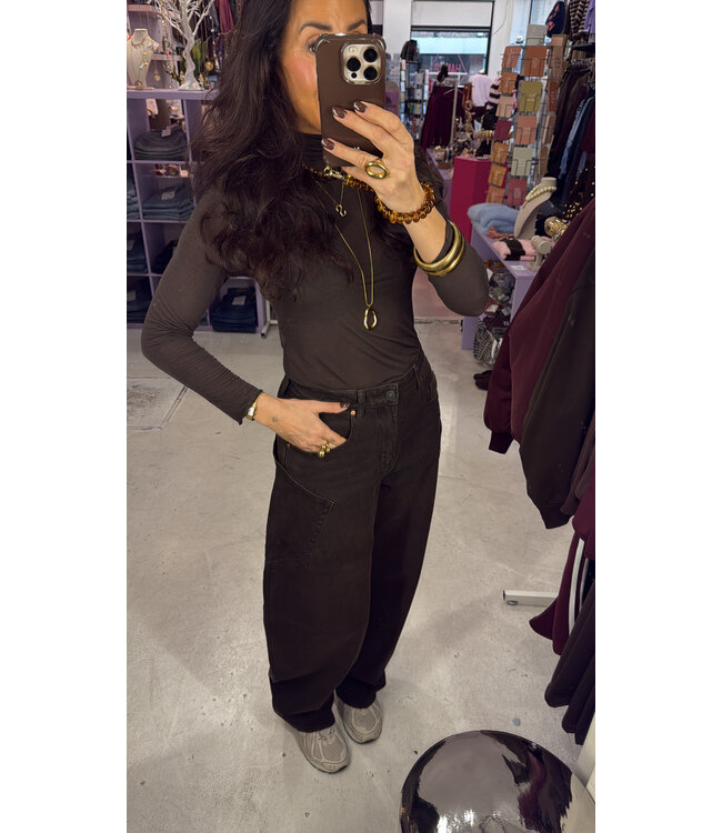 Susie Balloon Pocket Side jeans - Brown