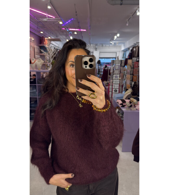 Clara Mohair Knit - Bordeaux Onesize