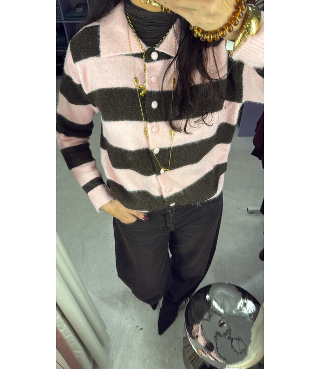 Senna Cardigan - Rose/Brown