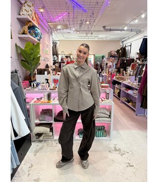 Mochy Grid Blouse - Blue