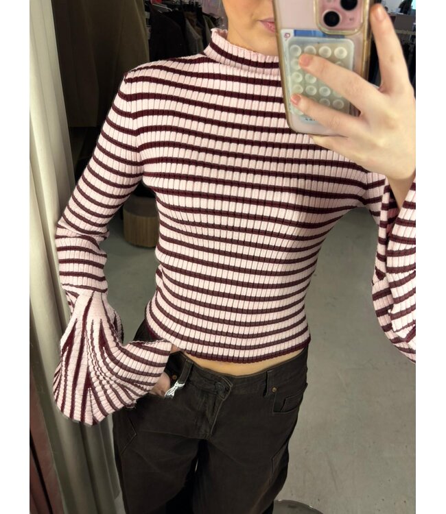 Mary Longsleeve - Burgundy/Pink