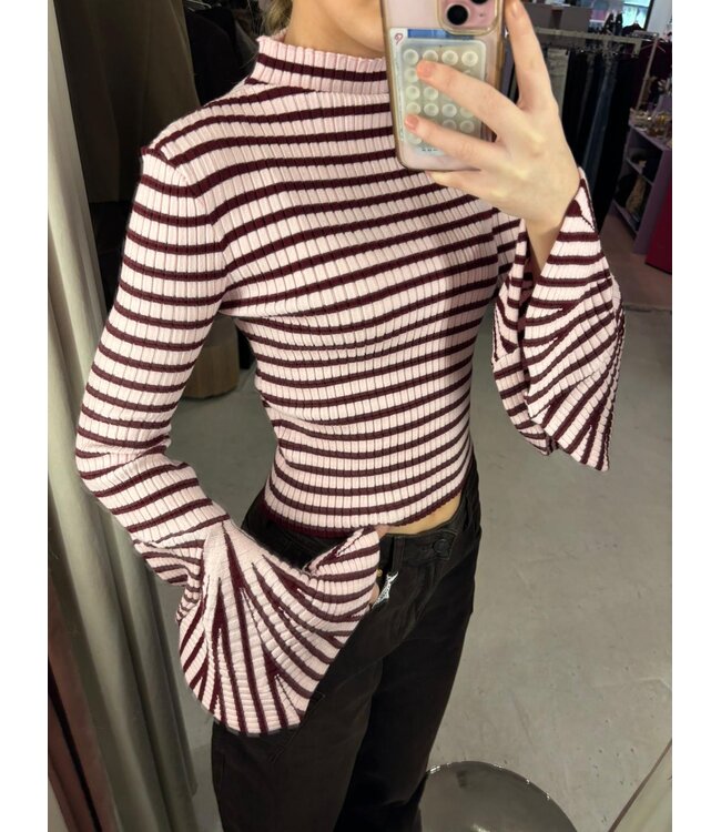 Mary Longsleeve - Burgundy/Pink