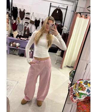 Rosie Barrel Jeans - Rose Denim