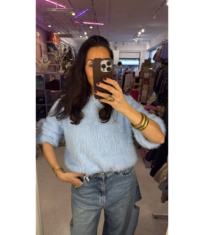 May Fluffy Knit- Blue