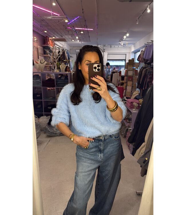 May Fluffy Knit- Blue