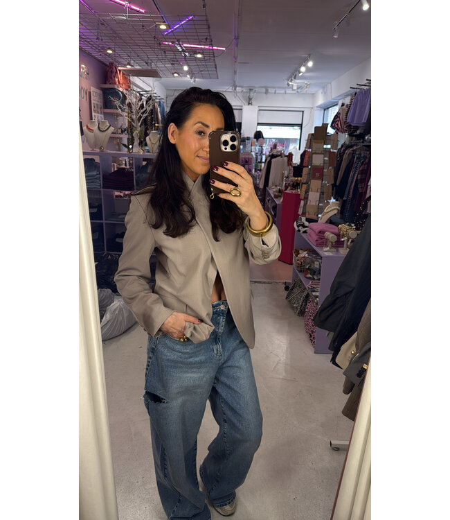 Diagonal Blazer - Taupe