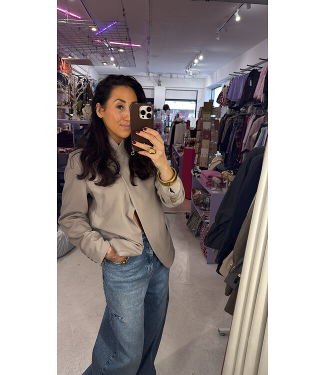 Diagonal Blazer - Taupe