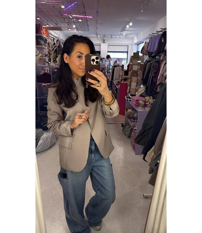 Diagonal Blazer - Taupe
