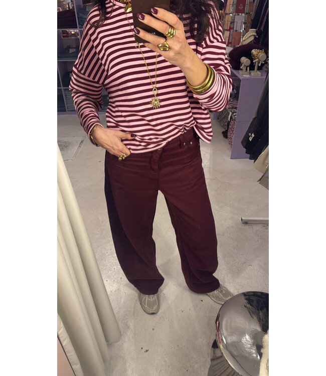 Feel Barrel Jeans - Burgundy