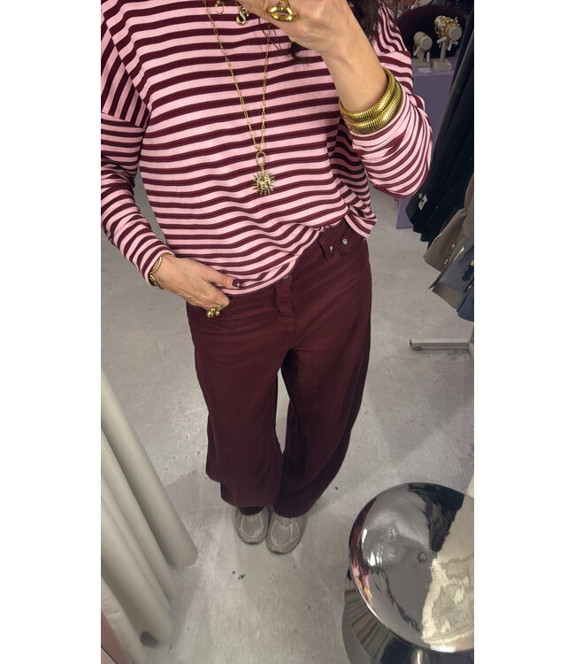 Feel Barrel Jeans - Burgundy