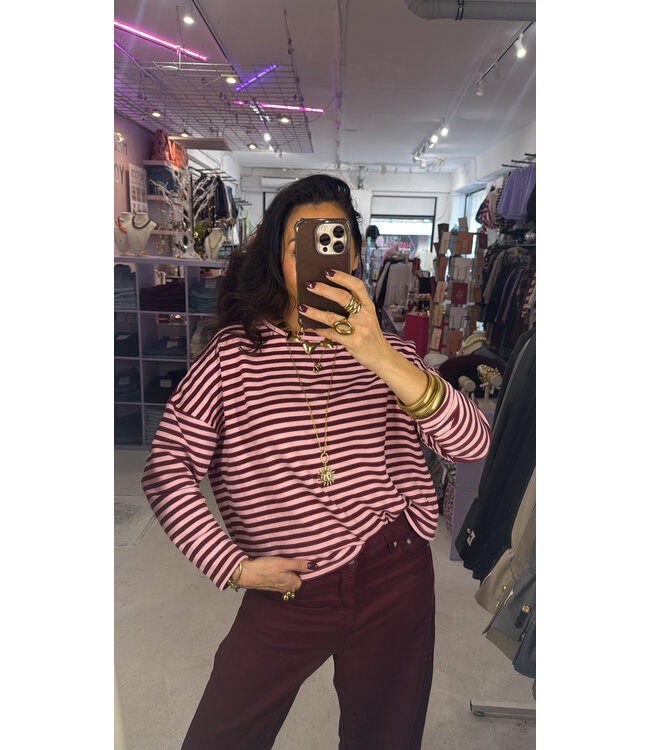 Lovika Longsleeve - Burgundy/Pink