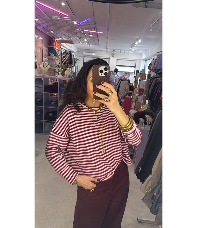 Lovika Longsleeve - Burgundy/Pink