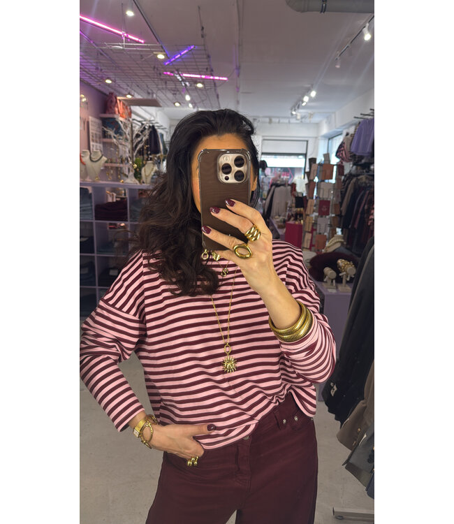 Lovika Longsleeve - Burgundy/Pink