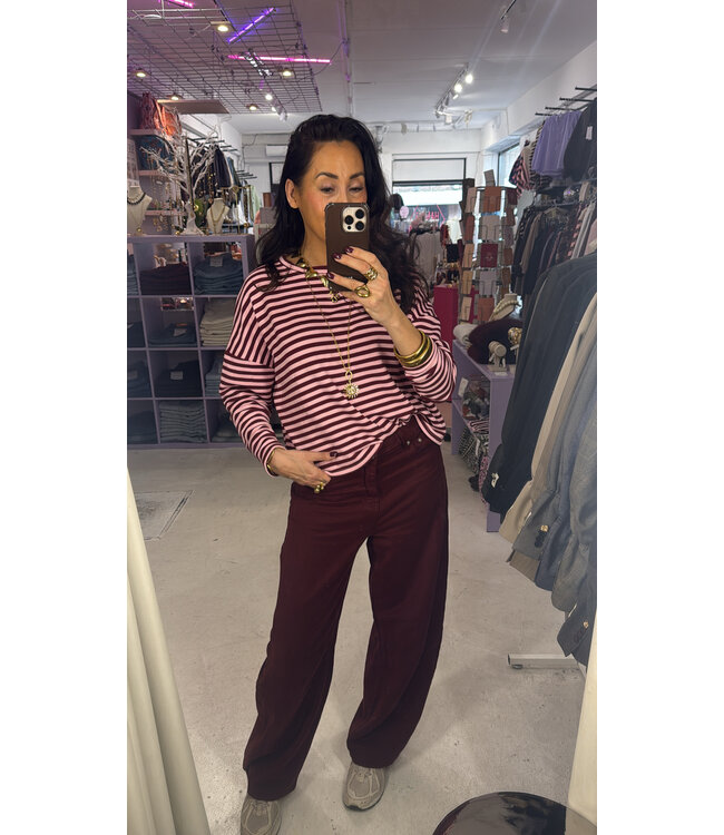 Lovika Longsleeve - Burgundy/Pink