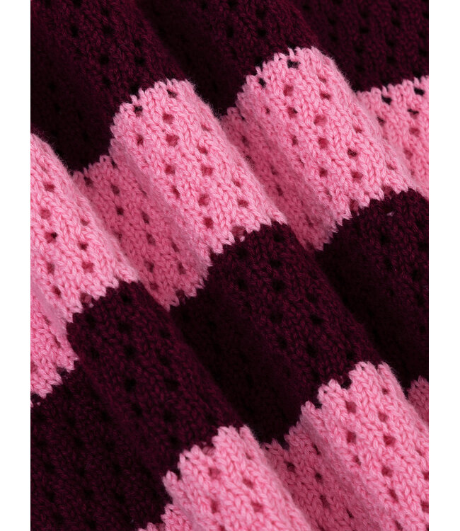 Knitted Top Agnes - Burgundy/Coralpink