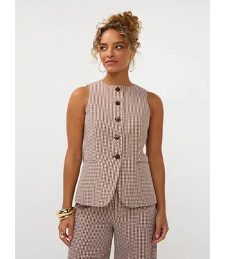 Ydence Gilet Jette - Brown Check