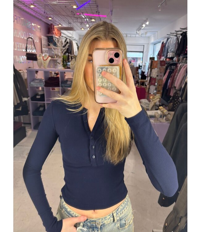 Harper Rib Longsleeve - Navy