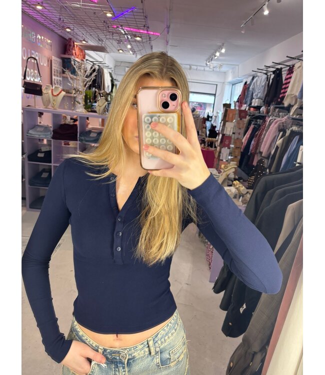 Harper Rib Longsleeve - Navy