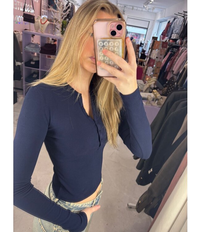 Harper Rib Longsleeve - Navy