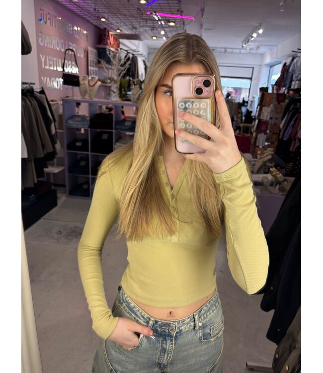 Harper Rib Longsleeve - Matcha Green