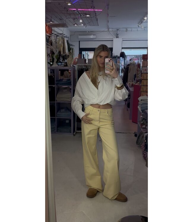 Redial Wide Leg Jeans Tall - Soft Yellow