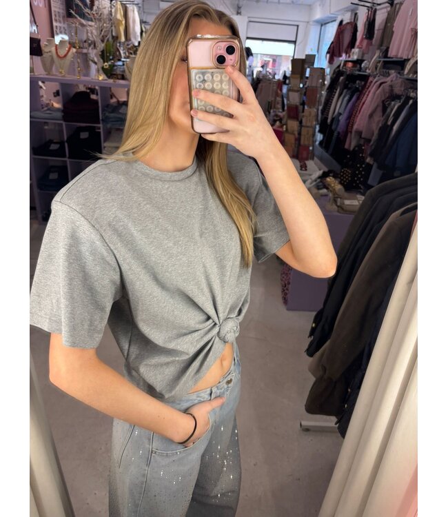Power Knot Top - Grey