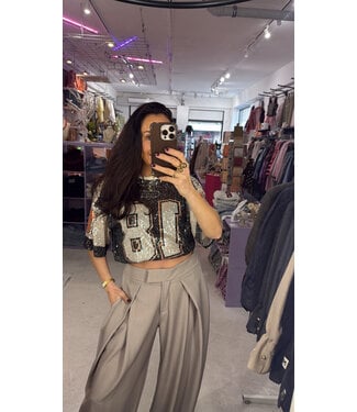 League Sequin Shirt - Black/Orange PRE-ORDER