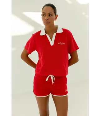 The Lola Club Teddy Polo Tee - Red