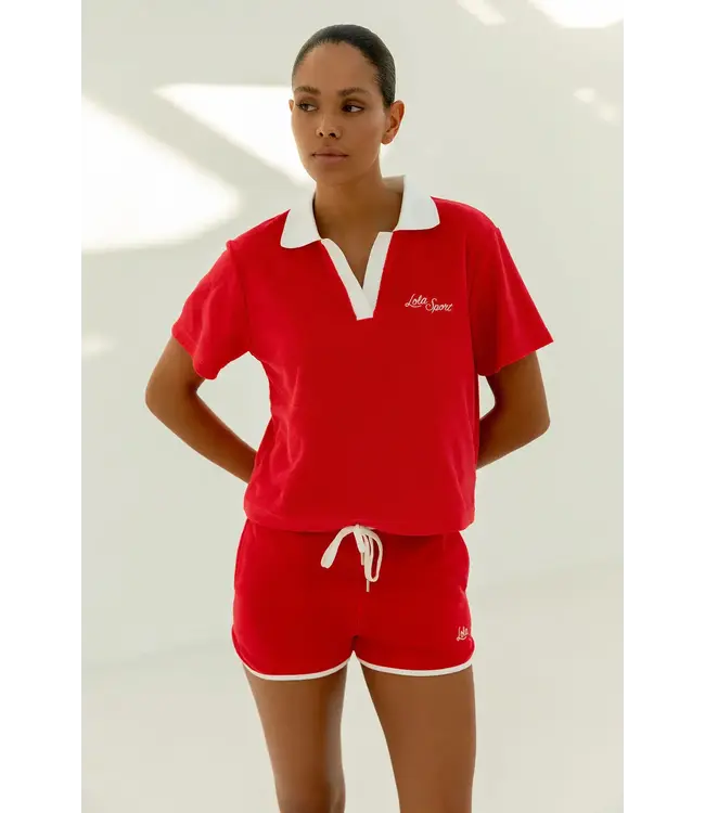 The Lola Club Teddy Polo Tee - Red