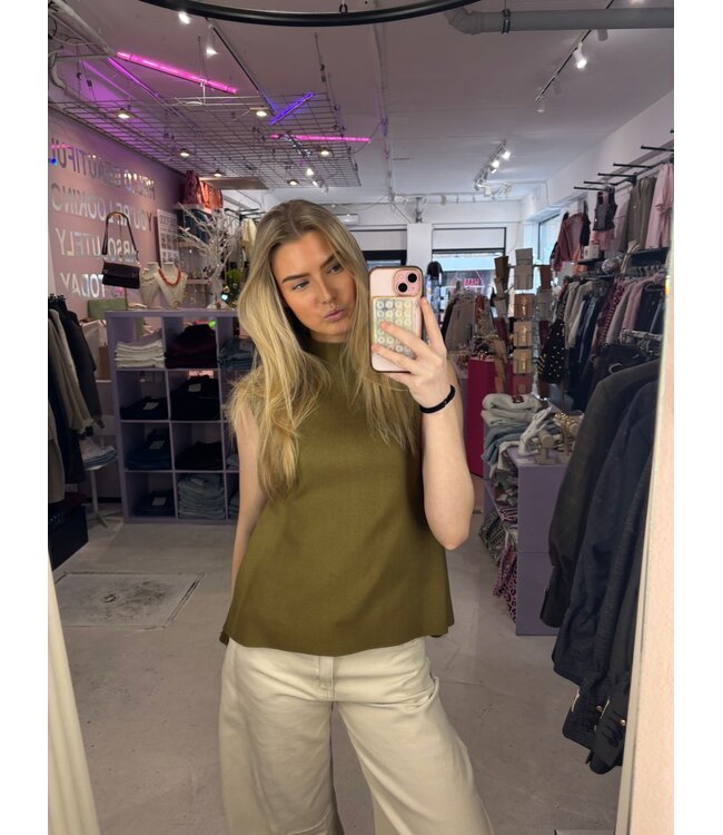 Sculpt Knit Top - Green