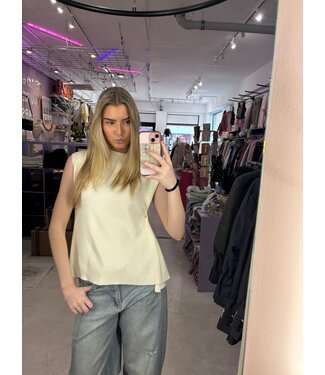 Sculpt Knit Top - Offwhite