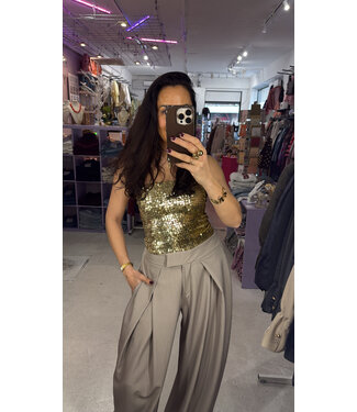 Lumiere Strapless Top - Gold Sequin