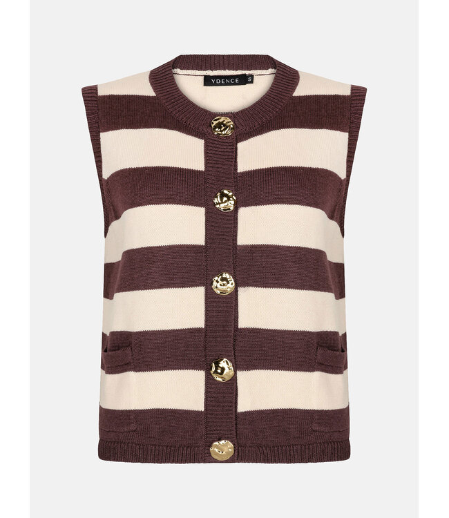 Knitted Top Judith - Brown/Ecru