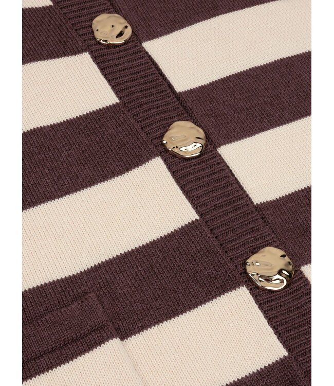 Knitted Top Judith - Brown/Ecru