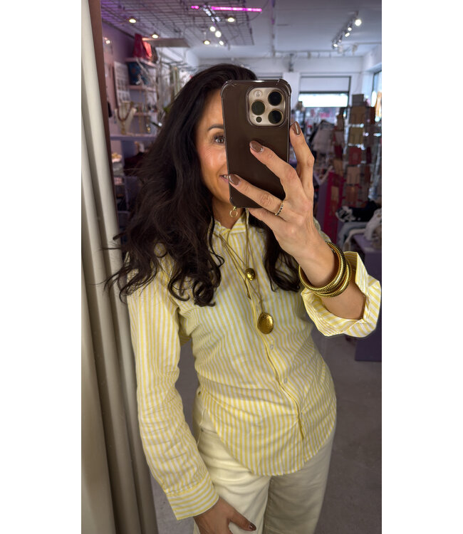 Sunstripe Blouse - Yellow/White