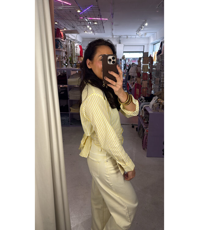 Sunstripe Blouse - Yellow/White