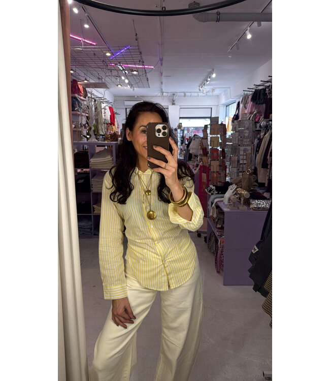 Sunstripe Blouse - Yellow/White