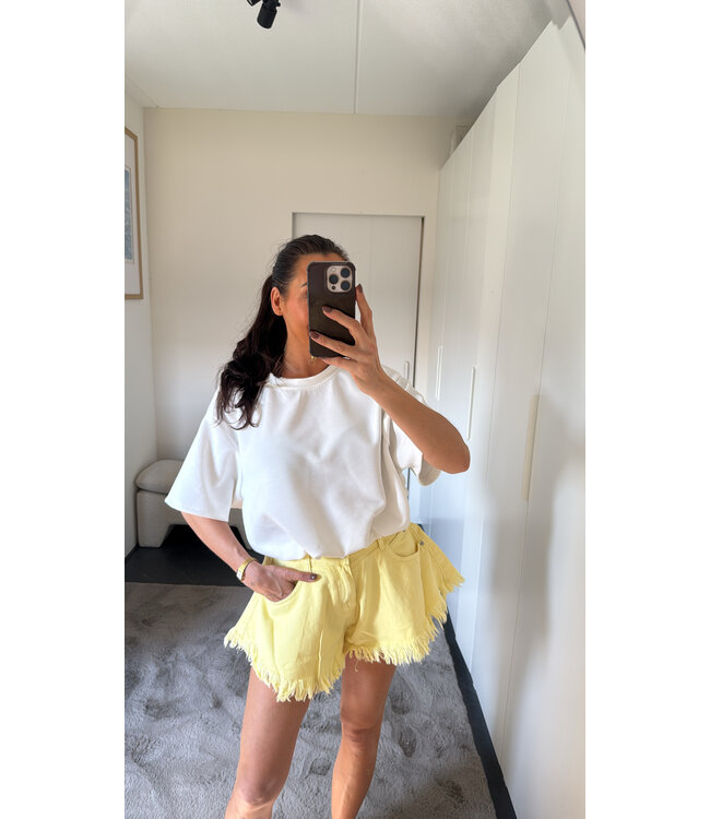 Mochy Denim Short - Yellow