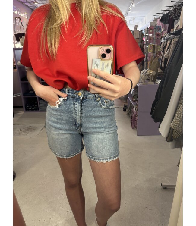 Queen Denim Shorts - Blue