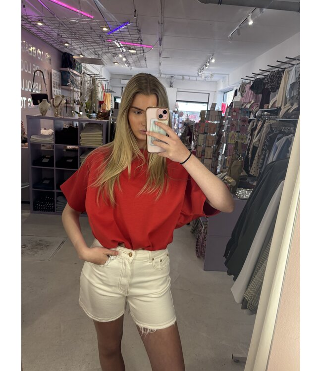 Queen Denim Short - Offwhite