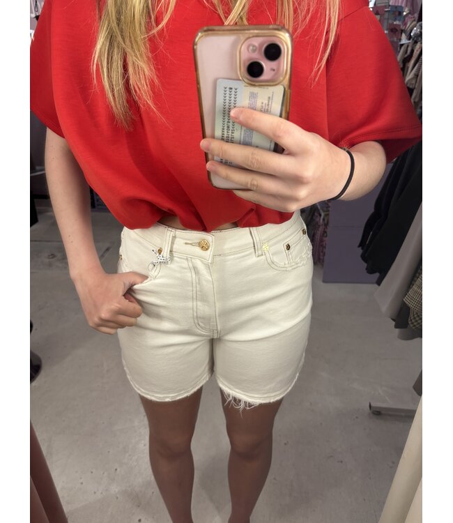 Queen Denim Short - Offwhite