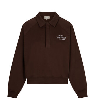 The Lola Club Alix Polo Sweater - Espresso