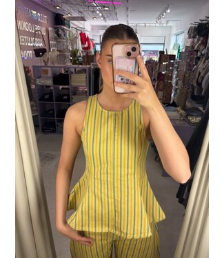Queen Set Top - Yellow Stripe