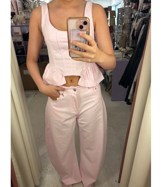 Queen Set Barrel Jeans - Pink