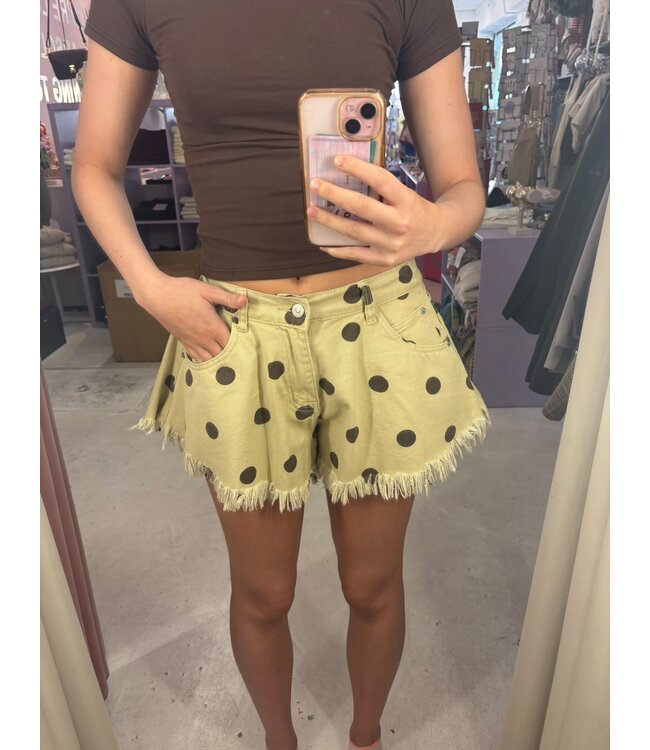 Mochy Denim Short - Polka Beige/Brown