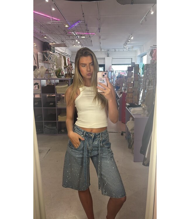 Sparkle Jort - Blue Denim